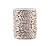 Cheriswelry 18 Yards Nylon Trim 3-Ply Twisted Cord Rope 5mm Round Silky Soft Wrapping Cord for Piping Furnishing Upholstery Crafts Jewellery Macrame Costume Home Decor, BlanchedAlmond