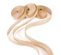 Cheriswelry 20-30mm Wide Burlap Ribbon 30m Brown Hessian Jute Ribbons Braid Linen Tape Roll Wired Edge for Wedding Bouquet Wreath Bows Party Decoration