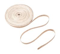 Cheriswelry 20m Jute Ribbons 10mm Wide Hessian Ribbon Roll Natural Linen Navajo White Burlap Tape for DIY Wedding Bouquet Gift Wrapping Decoration