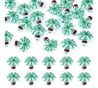 Cheriswelry 20Pcs Coconut Tree Beads Print Acrylic Loose Spacer Beads Cute Jewelry Decorative Bead 21.5x22x7.5mm for DIY Necklace Bracelet Earring Handicrafts Making Summer Decoration