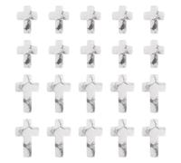 Cheriswelry 20Pcs Cross Stone Beads White Turquoise Cross Beads Howlite Crucifix Vintage Bead 14.5-20.5mm for DIY Necklace Bracelet Earring Making Halloween Decoration