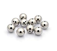 Cheriswelry 20pcs Round 304 Stainless Steel Spacers Large 10mm Metal Seamless Ball Stainless Steel Colour Loose Bead Charms for Jewellery Crafts Making Hole:1.5mm