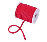 Cheriswelry 21.87 Yards Red 5mm Stretch Nylon Cord Flat Elastic Beading Strings Chinese Knotting Cord Soft Band Rope Braided Fabric Threads for DIY Crafting Sewing Macrame Jewelry Making