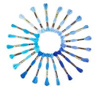 Cheriswelry 21 Bundles Embroidery Threads 8m Holiday Ocean Vibe Friendship Bracelet Floss Bobbins Cross Stitch Project for Knitting DIY Crafts Sewing Accessories, Blue
