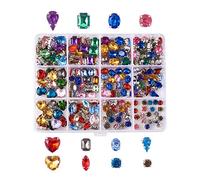 Cheriswelry 220pcs Sew on Rhinestone with Silver Prong Setting Mixed Color for DIY Craft Decorations