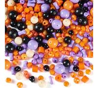 Cheriswelry 227Pcs Assorted Glass Seed Beads for Jewelry Making Halloween Beads Bulk Colorful Tiny Pony Bead 2.5-12.5mm for DIY Bracelet Necklace Earrings Holiday Decoration
