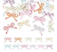 Cheriswelry 22Pcs Acrylic Bowknot Charms Cute Printed Bow Tie Pendants DIY Earrings Necklaces Charms 34x48mm for DIY Crafts Jewelry Making Bracelet Keychain