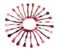 Cheriswelry 24 Bundles Embroidery Threads 8m Gradient Color Friendship Bracelet Floss Bobbins Cross Stitch Project for Knitting DIY Crafts Sewing Accessories, Pink
