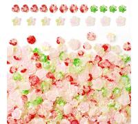 Cheriswelry 250 Pcs Flower Cabochons Luminous Resin Rose Beads Glow In the Dark Floral Decorative Cabochons for Hair Accessory Scrapbooking Photo Frame