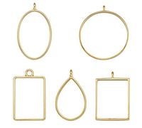 Cheriswelry 25pcs Open Bezel Frame Pendants Assorted Geometric Blank Bezel Charms Hollow Frames Trays Mold for DIY Resin Jewellery Crafts Making