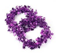 Cheriswelry 2Pcs Purple Xmas Tree Star Tinsel Garland Star Wire Garland