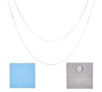 Cheriswelry 3.28 Feet 925 Sterling Silver Box Chains Small Cross Chain with Polishing Cloth and Velvet Jewelry Bags for Anklet Necklace Bracelet Making
