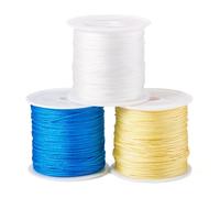 Cheriswelry 3 Rolls Nylon Cord Threads Chinese Knotting Cords Braided Nylon Beading Cord Strings for DIY Jewelry Weaving Macrame Knitting Wind Chime