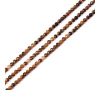 Cheriswelry 3 Strands Natural Tiger Eye Beads Strands 2mm Tiny Faceted Glass Round Loose Spacer Beads for DIY Jewellery Bracelet Making