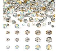 Cheriswelry 300Pcs Crystal Sew on Rhinestone 4/5/6/7/8mm Flat Round Glass Claw Rhinestones Flatback Claw Rhinestone Sewing Gems for Jewelry Making Garment Clothing Dress Embellishment