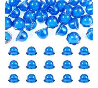 Cheriswelry 30Pcs Acrylic Windbell Bead Caps AB Color Flower Beads Cones End Cap Wind Chime Charms for Jewelry Making Necklace DIY Craft Home Decor, Blue