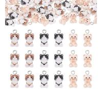 Cheriswelry 30Pcs Cat Resin Pendants 3D Opaque Cat Resin Charms Cute Animal Shape Pendants for Jewelry Making Necklace Bracelet DIY Crafts