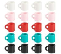 Cheriswelry 30Pcs Mini Resin Cups Coffee Mug Miniature Ornaments Dollhouse Kitchen Set Simulated Drink Lovely Tableware Desktop Dollhouse Accessory 15.5x22mm for Home Christmas Party Decoration