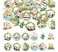 Cheriswelry 32 件浅金色大象合金珐琅吊坠大象金属珐琅饰品 26 毫米动物吊坠饰品 DIY 项链耳环手镯珠宝制作工艺品装饰, Alloy, 无宝石