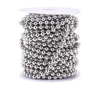 Cheriswelry 32.8Feet Ball Chain 5mm Stainless Steel Blind Beaded Pull Chain Extension with Spool for Jewellery Necklace Bracelet Making