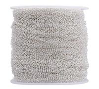 Cheriswelry 32.8Feet Iron Cable Chain Silver Link Chain for Jewellery Crafts Making 2x1.5mm