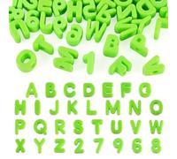 Cheriswelry 36Pcs Green Alphabet Letter Acrylic Beads Random Number Large Hole Beads A-Z Letter Bead for DIY Jewelry Making Bracelet Keychains Craft Projects