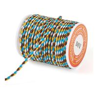 Cheriswelry 4-Ply 1.5mm Macrame Cotton Rope Colored Braided Thread Handmade Thin Colorful Twisted Cords Chinese Knotting String for Jewelry Making Home Decor, Green