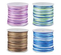 Cheriswelry 4 Rolls 1mm Nylon Chinese Knotting Cord Segment Dyed Nylon Thread Rattail Satin Beading String for DIY Jewelry Making, about 50 yards/roll