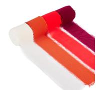Cheriswelry 4 Rolls Handmade Frayed Fringe Ribbons 38mm Edge Chiffon Creamy Fabric Bundles for Gift Wrapping Wedding Invites Bridal Bouquets Holiday Decor DIY Crafts, Red