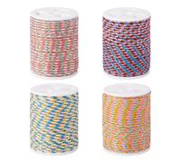 Cheriswelry 4 Rolls Metallic Polycotton Cords Twisted Cord Threads Braided Polycotton Metallic Ropes for DIY Chinese Knot Weaving Jewelry Making