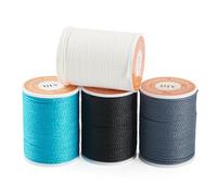 Cheriswelry 4 Rolls Waxed Polyester Cords 1mm Macrame Bracelet Waxed Twisted Threads with Spools Sewing Braided Beading Cords for Handmade DIY Jewelry Necklace