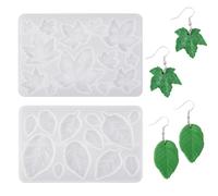 Cheriswelry 4Pcs Leaf Silicone Moulds UV Resin Casting Moulds Maple Leaf Silicone Earring Molds for DIY Jewelry Making Earrings Pendants Cake Decoration