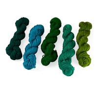Cheriswelry 5 Skeins Acrylic Fiber Yarn for Weaving Knitting Crochet 2mm Green Theme Soft Craft Sewing Cord Threads Multicolor Skeins Yarn kit for Beginners Adults