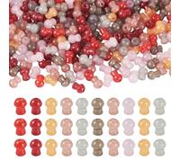Cheriswelry 500 PCS 3D Mushroom Glass Beads 6mm Colorful Cute Tiny Seed Bead Opaque Mini Crystal Bead Charms Bulk for DIY Crafts Jewelry Making Bracelet Supplies, Gray