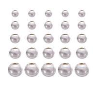 Cheriswelry 50Pcs 925 Sterling Silver Beads 2~4mm Small Round Ball Beads Silver Seed Beads for Bracelet Necklace Earring Anklets DIY Jewellery Crafts Making