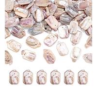 Cheriswelry 50Pcs Natural Cultured Baroque Pearl Beads Flat Rectangle Nucleated Pearl Beads Freshwater Baroque Loose Pearls for DIY Jewelry Making Necklace