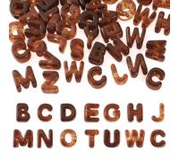 Cheriswelry 50Pcs Sienna Letter Acrylic Large Hole Beads