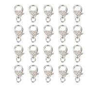 Cheriswelry 50pcs Tibetan Style Silver Heart Lobster Claw Clasps Chain Connector for Jewelry Making, 25.5x14x6mm