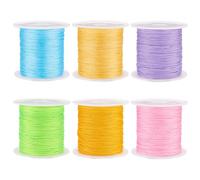 Cheriswelry 6 Rolls 0.6mm Nylon Beading String Mixed Color Chinese Knot Cord Jewelry Cord for Macrame Bracelet Jewelry Making