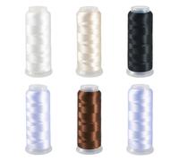 Cheriswelry 6 Rolls Glitter Embroidery Threads 1600m Each Spool Thin Floss Cross Stitch Skeins Thread for Handmade DIY Crafts Jewelry Making Sewing Knitting Party Decor, Brown