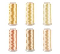 Cheriswelry 6 Rolls Glitter Embroidery Threads 1600m Each Spool Thin Floss Cross Stitch Skeins Thread for Handmade DIY Crafts Jewelry Making Sewing Knitting Party Decor, Golden