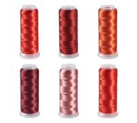 Cheriswelry 6 Rolls Glitter Embroidery Threads 1600m Each Spool Thin Floss Cross Stitch Skeins Thread for Handmade DIY Crafts Jewelry Making Sewing Knitting Party Decor, Red