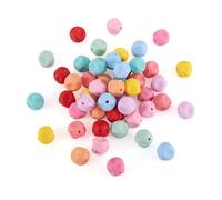 Cheriswelry 60Pcs Macaron Color Cube Silicone Beads 15mm Mix Color Rubber Beads for DIY Necklaces Making