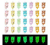 Cheriswelry 70Pcs Cat Charms for Jewelry Making Luminous Resin Cat Pendants Cute Animal Dangle Charms Glow in the Dark 30x15mm for DIY Craft Bracelet Keychain Necklace Jewelry Making