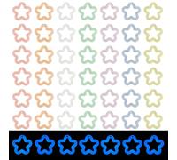 Cheriswelry 70Pcs Glow in the Dark Star Charms Luminous Star Pendants Hollow Frame Stars Link Charm 7 Colors 29.5mm for DIY Necklace Earring Bracelet Keychain Jewelry Making