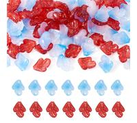 Cheriswelry 72Pcs Leaf Lampwork Glass Charms Handmade Orchid Leaf Glass Pendants Leaves Crystal Dangle Charms for Jewelry Making Necklace DIY Craft Projects