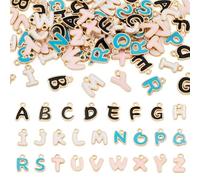 Cheriswelry 78Pcs A-Z Alphabet Enamel Charms Initial Letter Alloy Enamel Charms Golden Capital Letter Pendants for DIY Jewelry Making Necklace Craft Projects