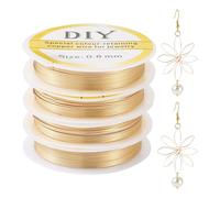 Cheriswelry 8.53 Feet 20 Gauge Beading Craft Wire 14K Gold Brass Metal Wire Bendable Copper Wire Flexible Soft Jewelry Beading Wire 0.8mm for Sculpting Armature Artistic Floral Garden Wrapping