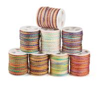 Cheriswelry 8 Rolls Metallic Nylon Cords 1mm Segment Dyed Nylon Threads Braided Beading Cord Strings for DIY Chinese Knot Crafting Jewelry Making Knotting