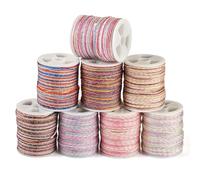 Cheriswelry 8 Rolls Nylon Metallic Cords 1mm Segment Dyed Nylon Cord Threads Braided Beading Strings for Jewelry Making DIY Chinese Knot Crafting Sewing